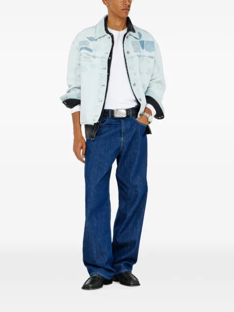 Diesel denim overshirt with patch effects