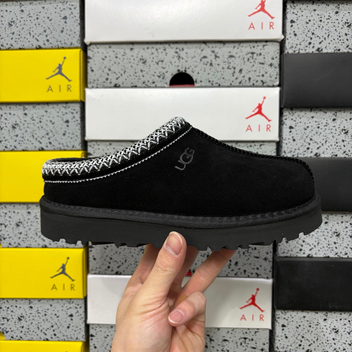 UGG Tazz Platform Slipper 5955 – Black Folk Art | Sizes 35–44
