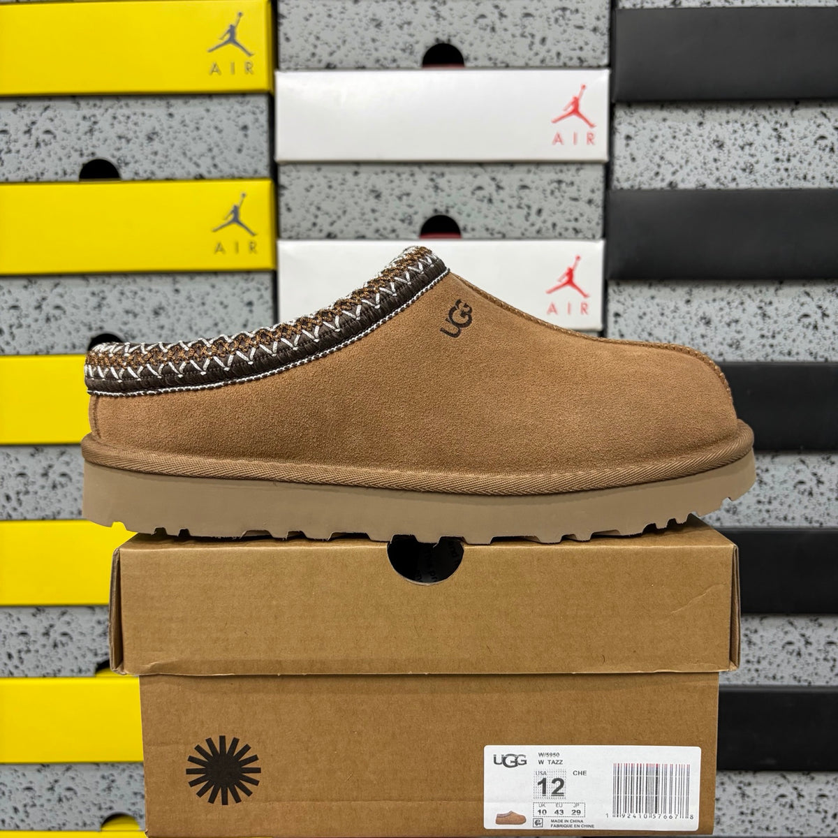UGG Tazz Platform Slipper 5955 – Chestnut Folk Art | Sizes 35–44