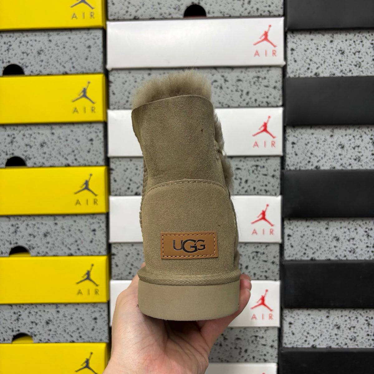 UGG Mid-Calf Snow Boots 6422 – Antelope Brown | Wood Button | Sizes 35–40