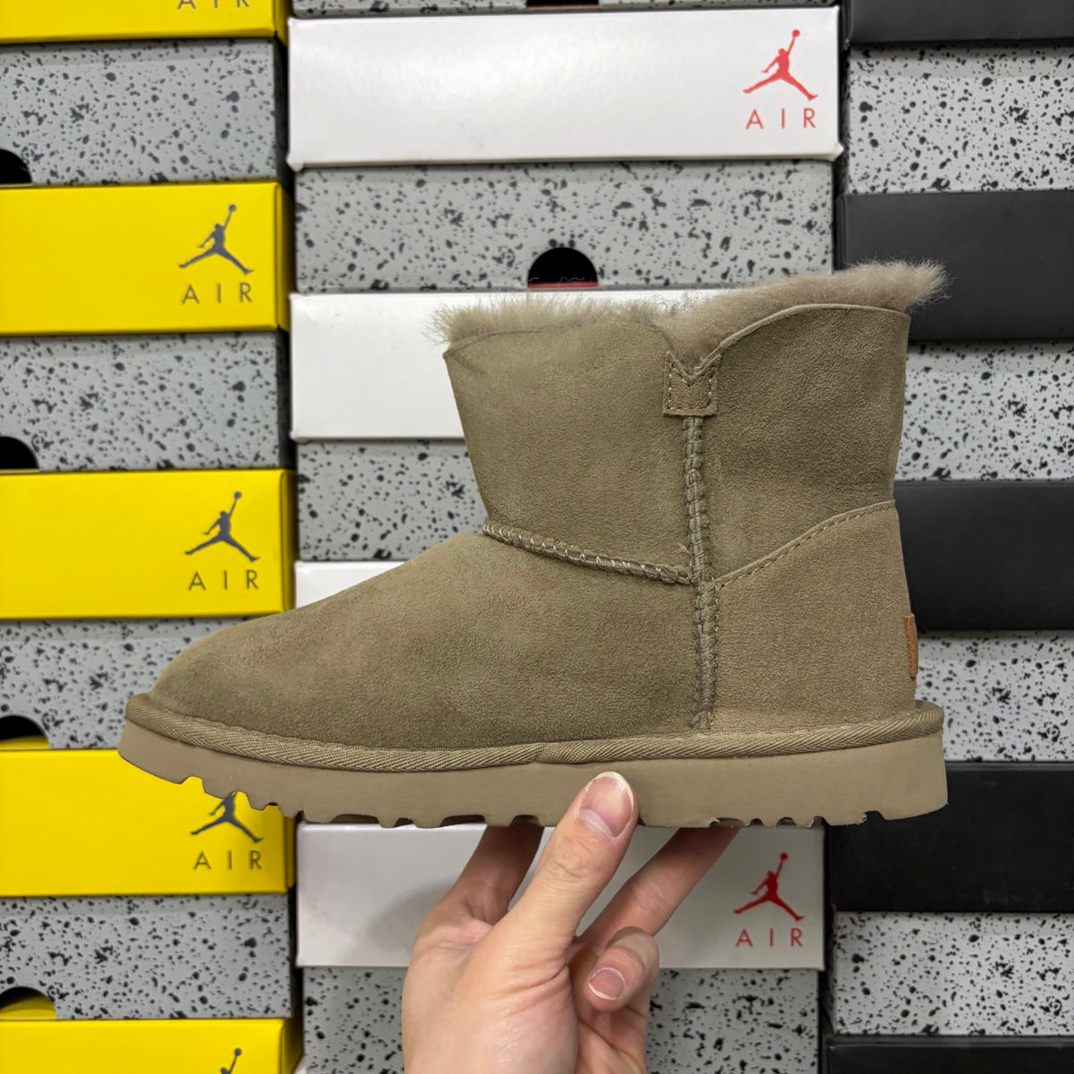 UGG Mid-Calf Snow Boots 6422 – Antelope Brown | Wood Button | Sizes 35–40